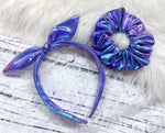 Purple and Blue Oil Slick Headband & Scrunchy set