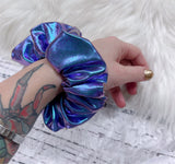 Large Blue and Purple Oil Slick Scrunchy