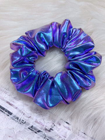 Large Blue and Purple Oil Slick Scrunchy