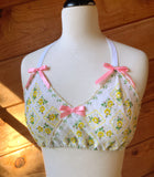 Vintage upcycled Hanky halter top (S/M)